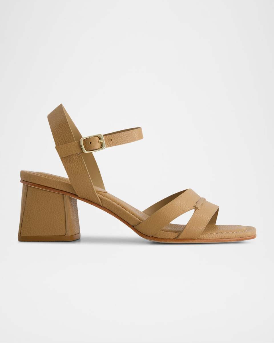 Tarra Leather Ankle-Strap Sandals